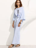 Beauty Women clothing white / blue midi dress active Summer Size Casual shift Dresses